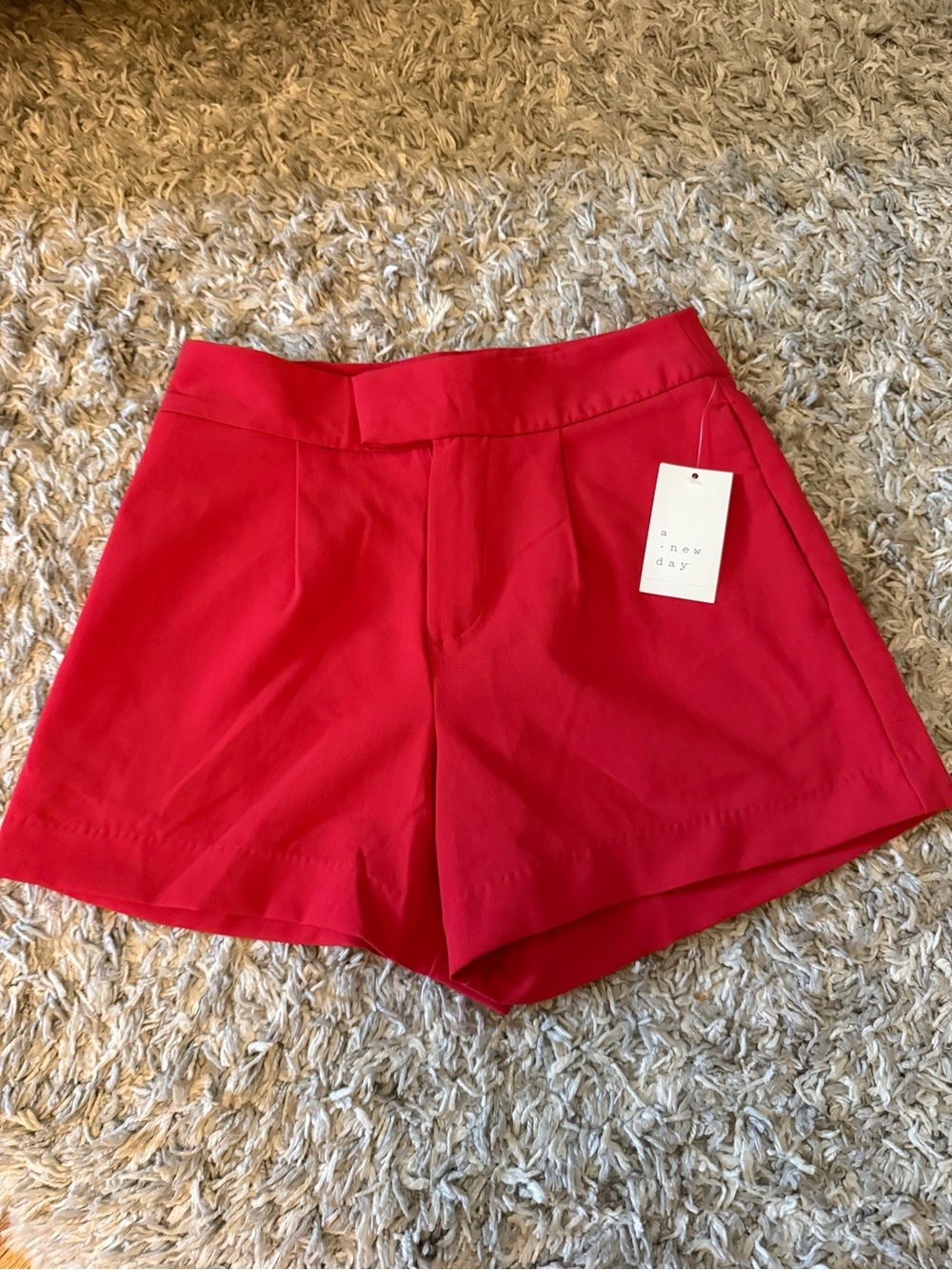 a new day High-Waist Red Tailored Shorts with pockets